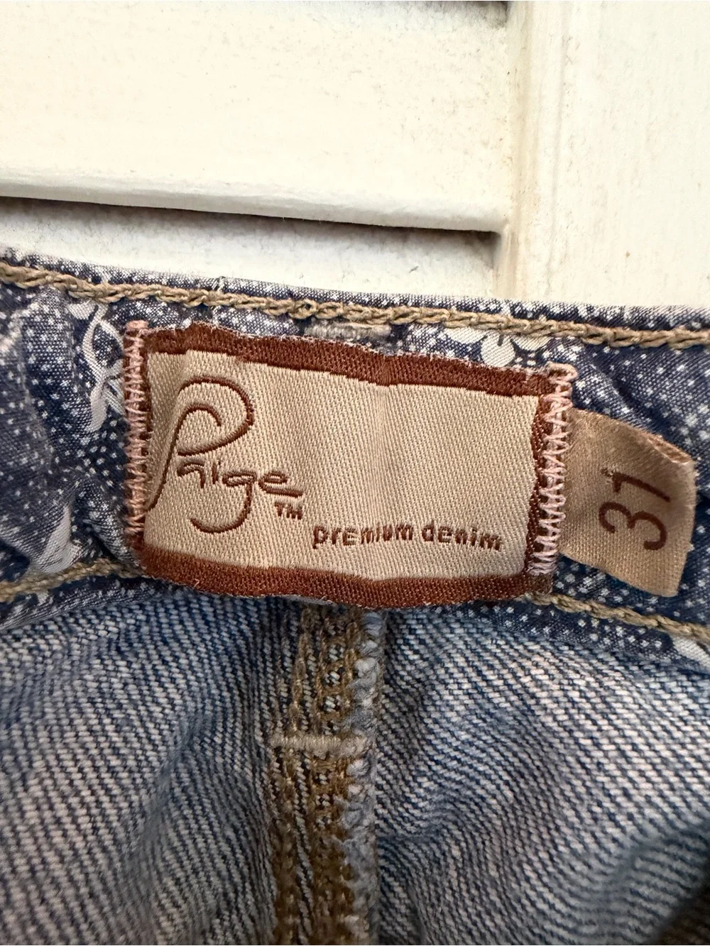 Paige Premium Denim Light Blue Distressed Denim Cutoff Shorts